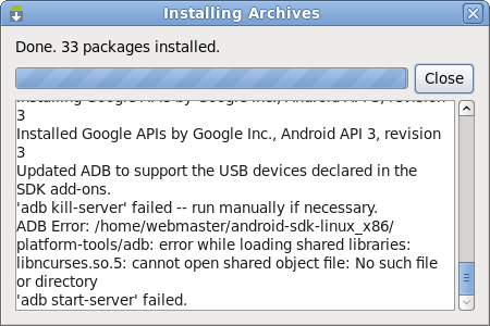 Android SDK and AVD Manager